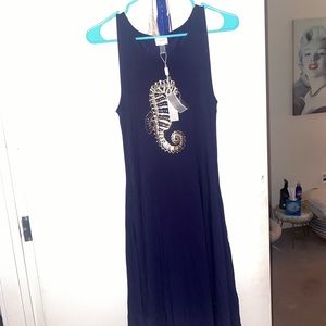 Brand new navy blue dress with pockets - super comfy material